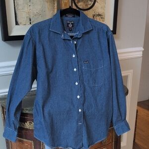 Faconnable Women's Denim Button Down Shirt. Size M